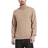 Kallspin Men's Turtle Neck Sweaters Wool Blended Lightweight Long Sleeve High Neck Pullovers