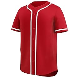 KXK Blank Baseball Jersey for Men Casual Button