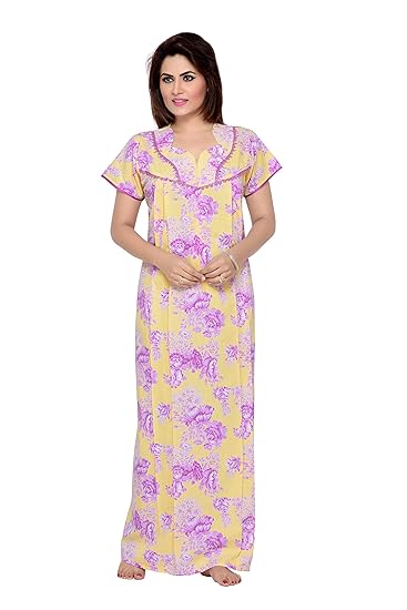 Womens Feeding Nighty/Maternity Dress with 3VERTICAL Zippers ON Bust. Fabric P.C. 553