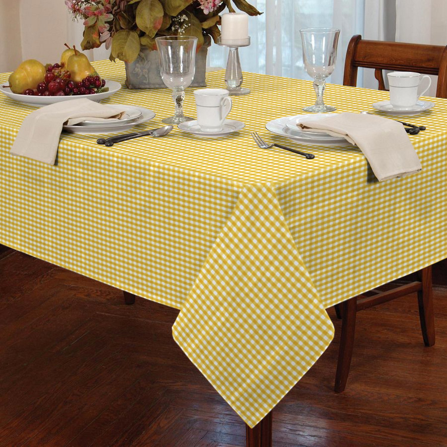 Classic Home Store Alan Symonds Tablecloths Gingham Tablecloth Yellow 54 x 54 — image 1