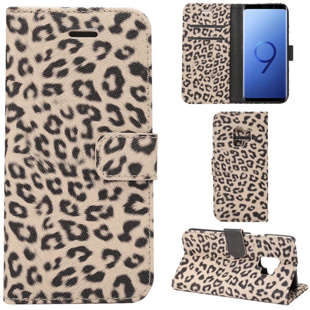 Samsung Galaxy S9 Case wallet card leopard print funky safe, secure,convenient and tightly