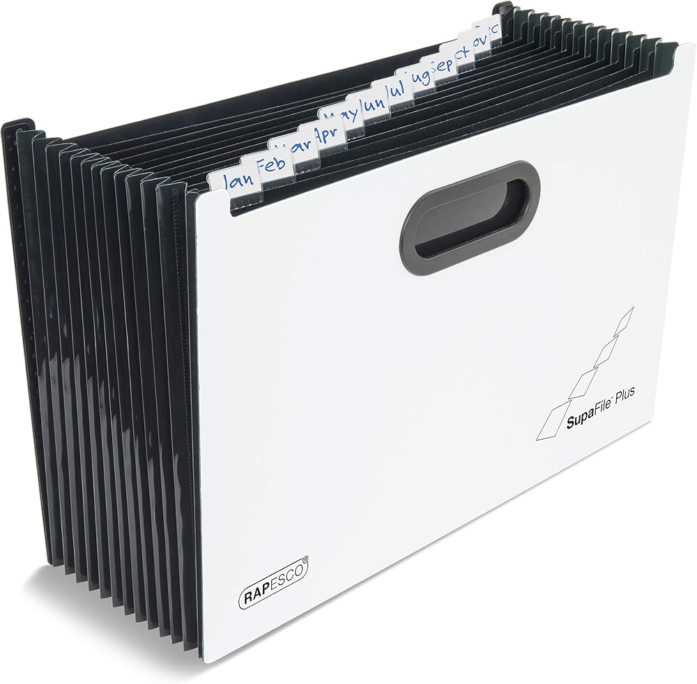 Rapesco 1624 SupaFile Plus 13-Section A4+ Desktop Expanding File White