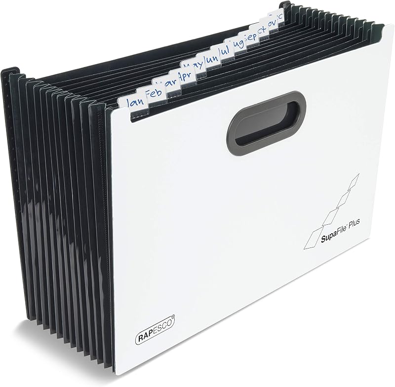 Rapesco 1624 SupaFile Plus 13-Section A4+ Desktop Expanding File White