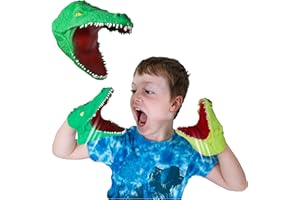 Snap Attack - Crocodile from Deluxebase, Stretchy Hand Puppets with Movable Mouth for Kids, Interactive Animal Puppet Toy for Imaginative Play, Education and Party Favors.
