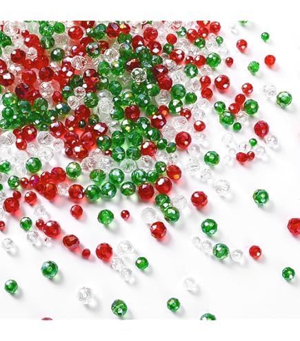 Lot de 1200 Perles Nacrées en Verre de Noël, Perles Rondes Poney de 4 Couleurs avec Cordon Élastique, Perles de Rocaille d'Artisanat de Noël de 6mm pour Kit de Fabrication de Bijoux Lot de 1200 Perles Nacrées en Verre de Noël, Perles Rondes Poney de 4 Couleurs avec Cordon Élastique, Perles de Rocaille d'Artisanat de Noël de 6mm pour Kit de Fabrication de Bijoux