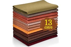 XSEINO 13 Rolls 8"x35" 1.4mm Thick Soft Felt Fabric Sheet 13 Assorted Dark Brown Series Colors Felt Pack for DIY Craft Sewing Squares Nonwoven Patchwork