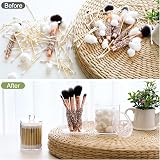 Yowlens 4 Pcs Clear Acrylic Cotton Pad Swab Jar Organizer with Lids view 5