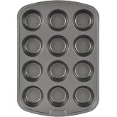 GoodCook Everyday Nonstick Steel Muffin Pan, 12 cup, Gray
