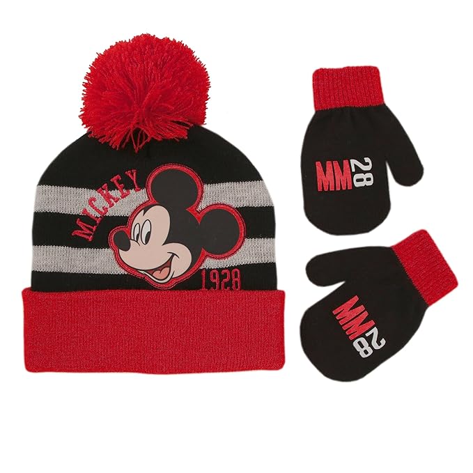 Disney Toddler Boys Mickey Mouse Hat And Mittens Cold Weather Set Age 2 4