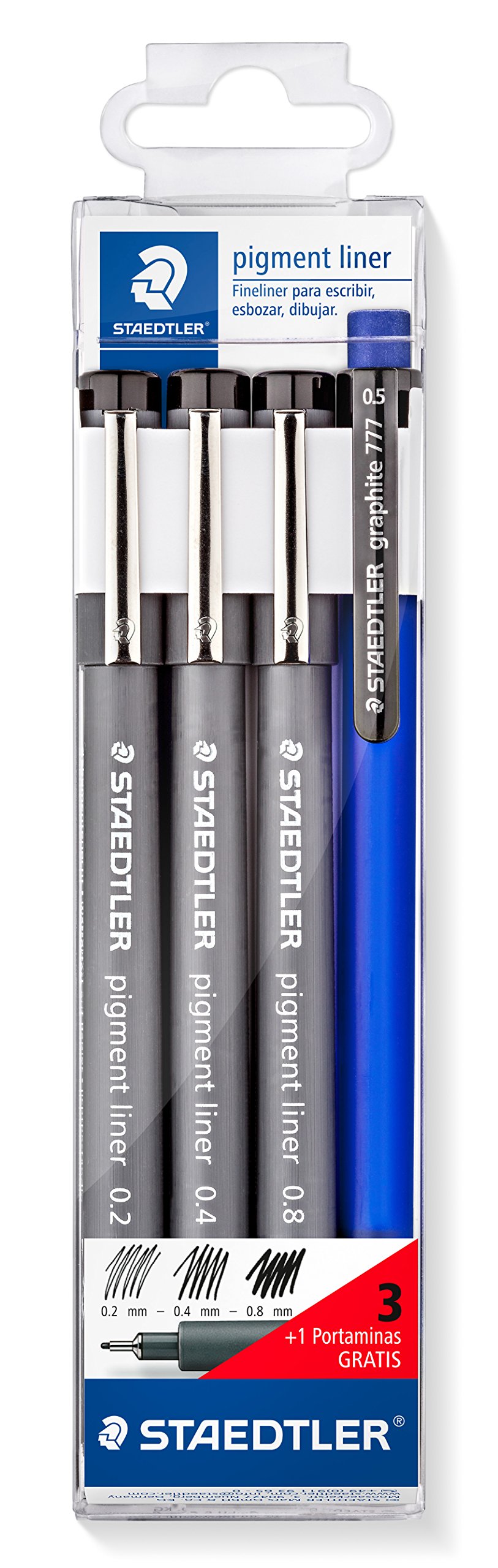 STAEDTLER 308 S1WP3 Fineliner - Black, Micro Tip, 0.8 mm, Fineliner