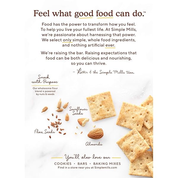 SIMPLE MILLS ALMOND FLOUR CRACKERS, FINE GROUND SEA SALT, 4.25 OZ, 3 COUNT