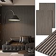 Art3d 2-Pack 48" x 24" Acoustic Wood Panels for Wall, Soundproof Wood Slat Panel for Wall and Ceiling, 3D Fluted Sound Absorbing Paneling for Interior Wall Decor, Living Room, Bedroom - Walnut