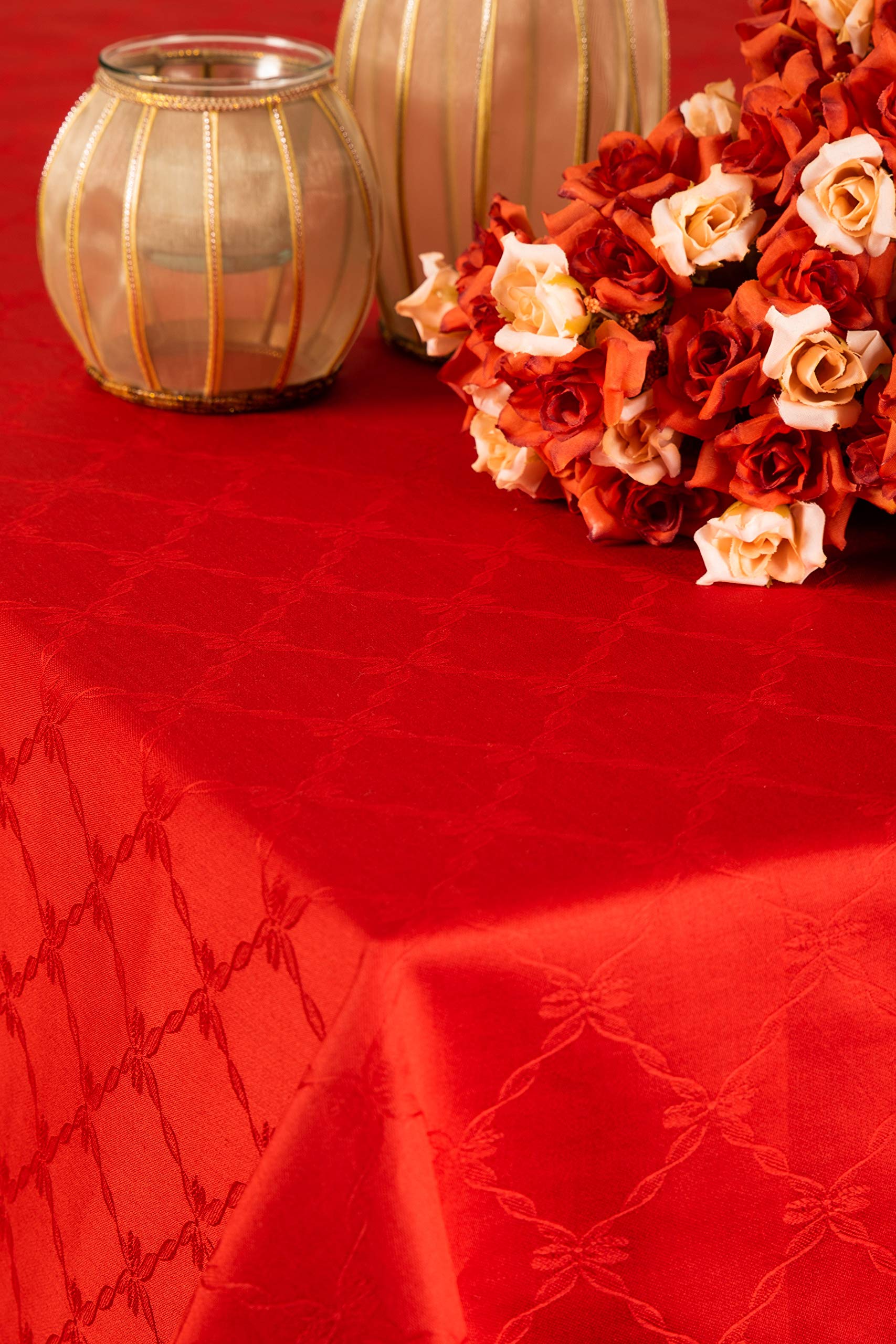 ESSE HOME -Rectangular Square Oval Tablecloth - Pure Cotton Jacquard Fabric - Ponza (180x360, T)