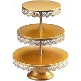 VILAVITA 3-Tier Round Cupcake Stand Dessert Tower Iron Cupcake Holder Display Stand for Wedding Birthday Party Celebration, G