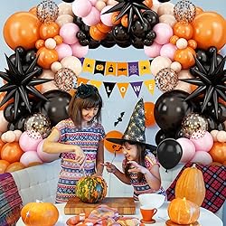 Black Orange Pink Balloon Arch,Balloon Garland with