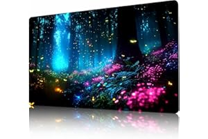 AIRCBC MTG Playmat Non-Slip Rubber Backing Printing Commander Board Game Desk Mat Duel Mat TCG PTCG Playmat 24x14 inches and Free Storage Bags (Forest 02)