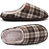 COFACE Mens Cozy Memory Foam Scuff Slippers Casual Slip On Warm House Shoes Indoor/Outdoor Sandal Slippers With Arch Support Rubber Sole Size 7-15
