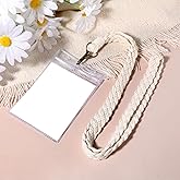 Qulkws 19.7 Inches Macrame Keychain Neck Lanyard, Cute Keychains Lanyards, Boho Macrame Keychain Neck Lanyard with ID Holder Lanyards for ID Badges Keys Wallet Travel Concerts