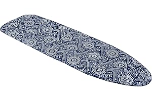 Westex Floral Paisley Heavy Duty Ironing Board Cover and Pad, Extra Thick 3-Layer Stain Resistant Padding, Elasticized Skirt,