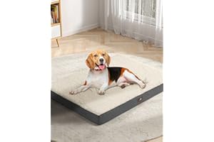 UPVILLA Waterproof Dog Bed Large-Orthopedic Support & Egg Crate Foam Dogs Mat, Soft & Cozy Dog Crate Pad with Non-Slip Bottom