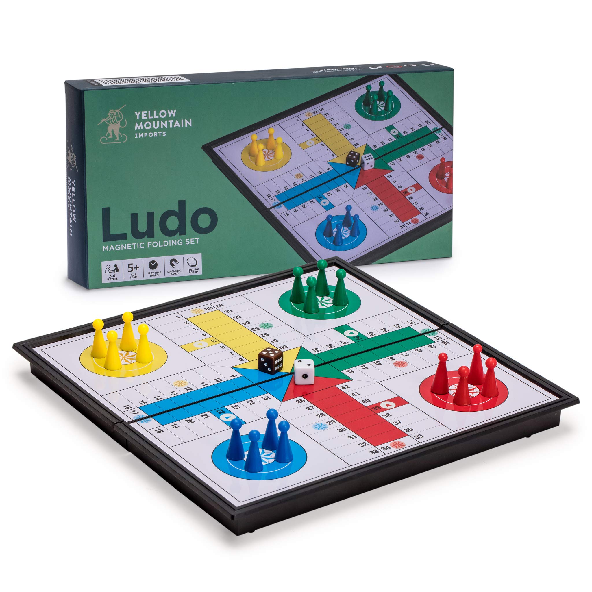Folding Travel Ludo Set (9.75 Inches) Classic Board Game for