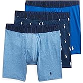 POLO RALPH LAUREN Underwear Boxer Brief, 3-Pack, Stretch Classic Fit, Moisture Wicking Pouch, Regular, Trunk & Long Leg