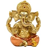 alikiki Hindu God Lord Ganesha Idol Statue Ganpati Murti Diwali Pooja Item | 5.6"H Resin Ganesh Murti Home Temple Mandir Altar Pooja Item Wedding Return Gift Diwali Gifts Yoga Room Spiritural Decor