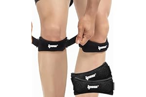 IPOW Patella Tendon Knee Strap 2 Pack Knee Pain Relief & Patella Stabilizer Knee Strap, Patellar Tendon Support Strap, Knee Brace for Running, Hiking, Soccer, Basketball, Jumpers Knee, Tennis, Volleyball & Squats