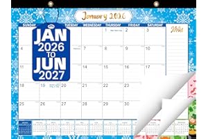 VOVEA Desk Calendar 2026-2027 - Large 18-Month Desk/Wall Calendar, Jan 2026 - June 2027, 17" x 12", Thick Paper, Large Blocks, Plastic Cover, Monthly 2026 Calendar for Home School & Office Easy Organizing