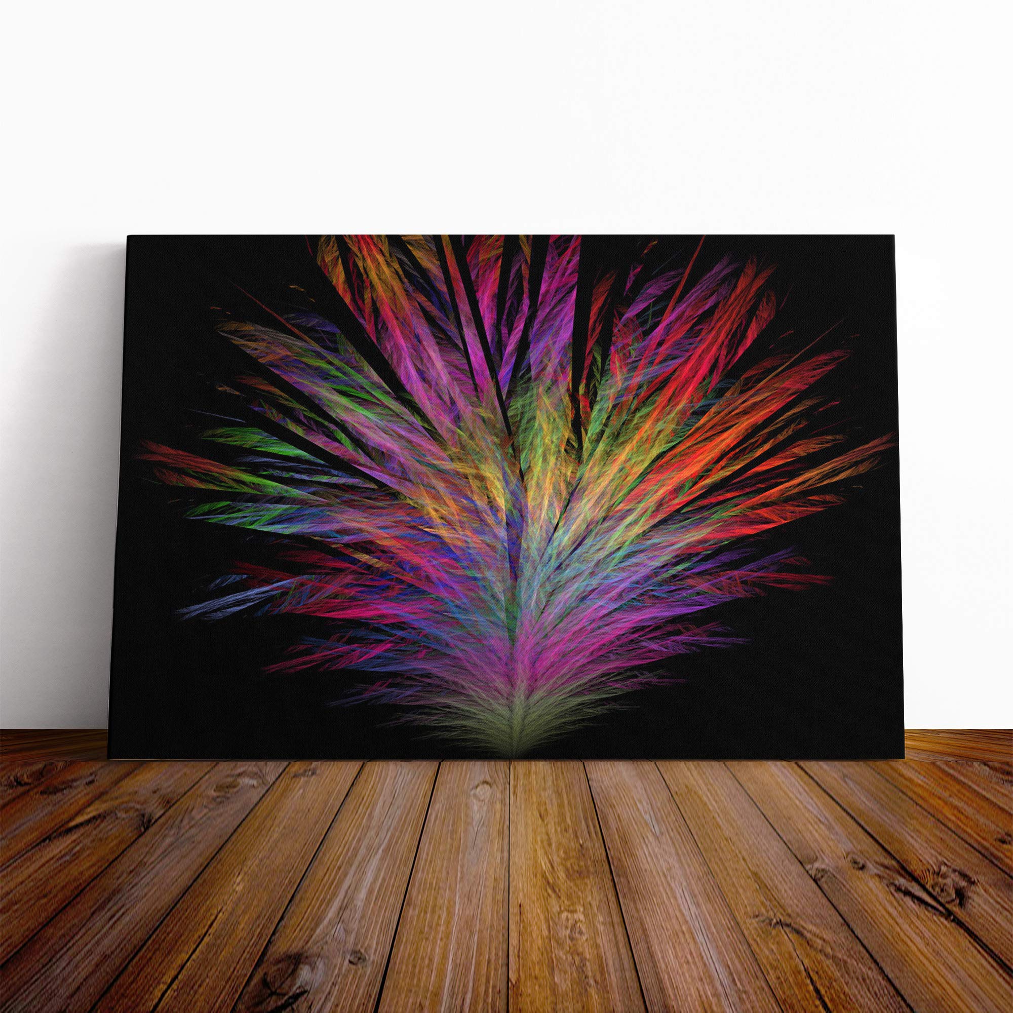Wall Rainbow Abstract Art (5) Canvas Print | Gallery Wrapped 30mm Frame Wall Art | 20x14 inches | Ready to Hang | Abstract Rainbow Picture | Living Room Bedroom Lounge Office