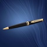 Waterman Expert Ballpoint Pen Gloss Black Gold Trim Medium Blue Ink Gift Box view 6