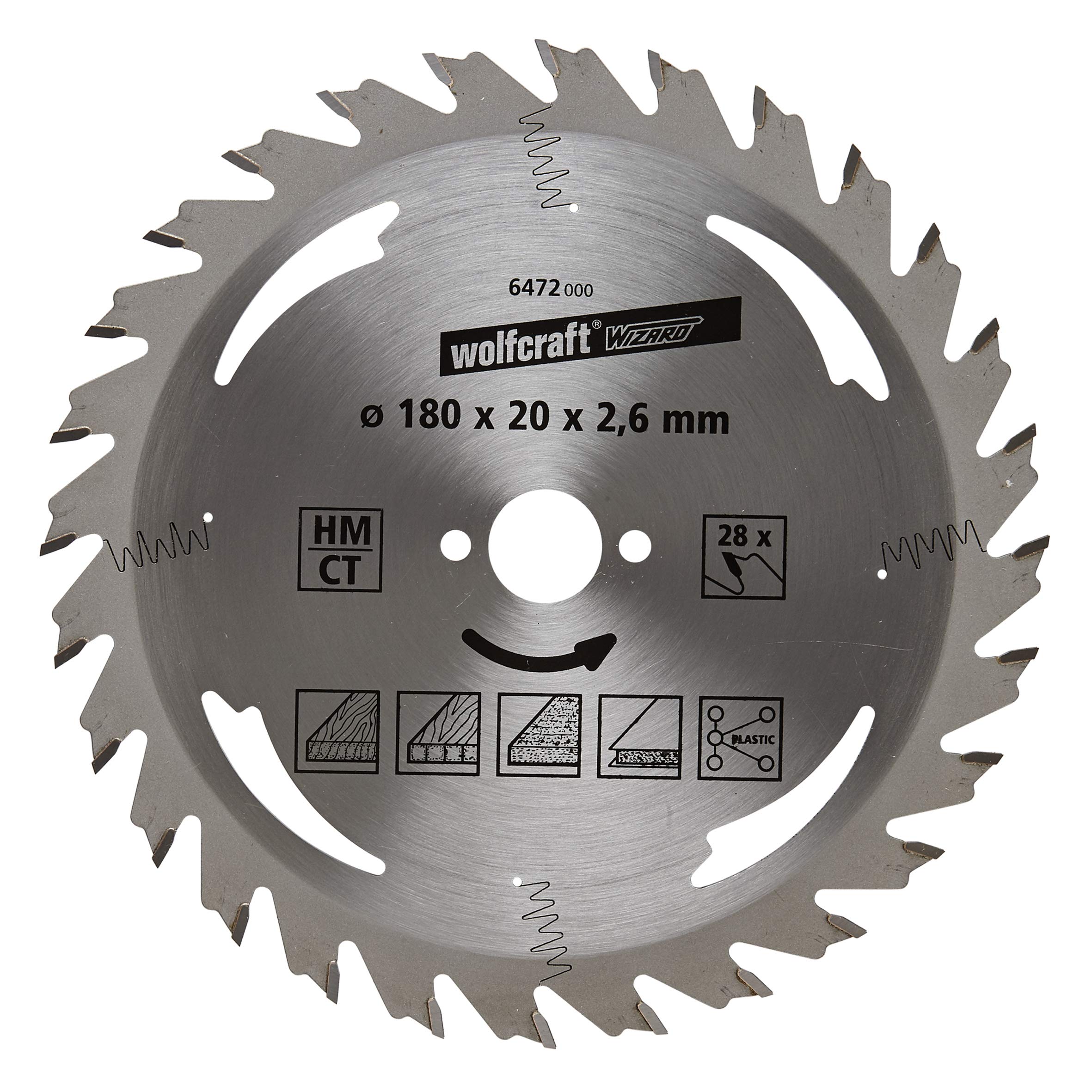 wolfcraft TC Circular Hand Saw Blade, Silver Series I 6472000 I Easy, Fast cuts