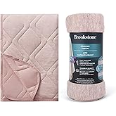 Brookstone Cooling Comfort Throw Blankets for Sleeping - Innovative Cooling Dual-Sided Throw - Oversized Cool Blanket for Hot Sleepers - Nylon and Polyethylene Blanket - Rose Smoke