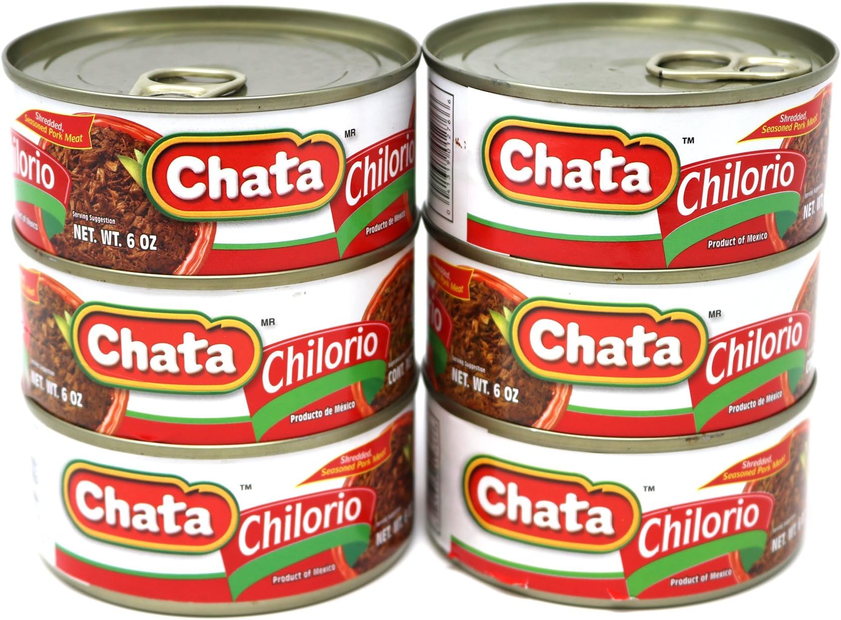 Chata Chilorio - Mexican Shredded, Seasoned Pork Meat - 8.8oz (Pack of 6)