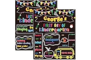 HYING First Day of School Board Last Day of School Reversible Chalkboard Back to School Board Sign Reusable School Photo Prop for Kindergarten Preschool Celebration Supplies