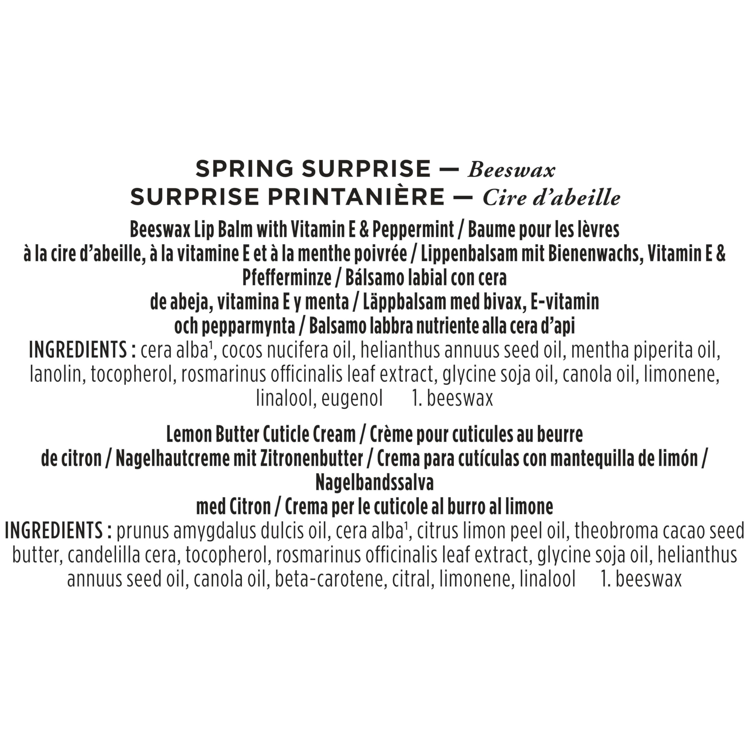 Burt's Bees Gifts Ideas - Spring Surprise Set, Original Beeswax Lip Balm and Lemon Butter Cuticle Cream, Natural Origin Lip Moisturizer With Responsibly Sourced Beeswax, 2 Count