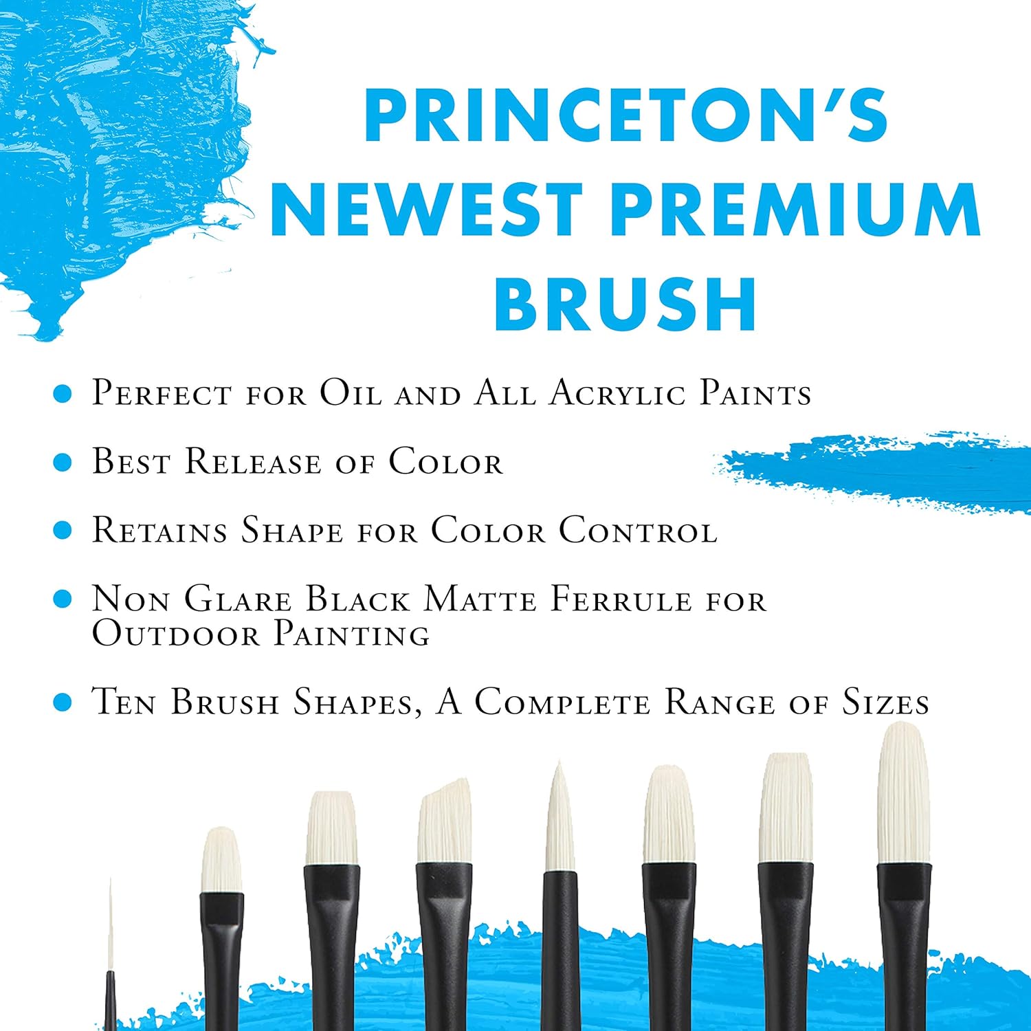 Princeton Aspen, Series 6500, Synthetic Paint Brush for Acrylics and Oils, Filbert, 4