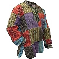 Ezhippie Patchwork Opa Hemden Für Herren, 100% Baumwolle, Kariert