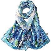 YangtzeStore Long Charmeuse Silk Scarf Classic Art Print
