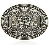 Btilasif Western Belt Buckle Initial Letters ABCDEFG to Z Cowboy Rodeo Belt Buckle for Men Women Cowboy Cowgirl