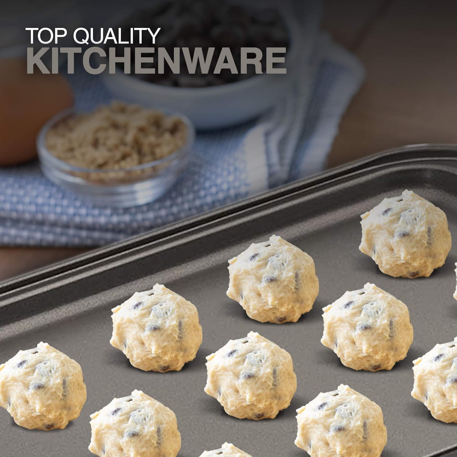 husMait 10x14 inch Non-Stick Baking Sheet - Superior Long-Lasting Cookie Pan: Kitchen & Dining