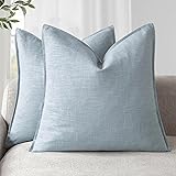 Foindtower Pack of 2, Decorative Linen Soild Throw