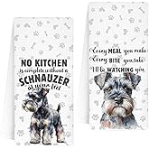 InnoBeta Schnauzer Gifts for Women, Kitchen Towel Set, 16x24 in Microfiber Dish Tea Towel, Hand Towel Gifts for Schnauzer Owners, 2 Pack