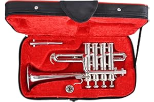 SHREYAS Bb/A Silver Nickel Piccolo Trumpet With Free Case+Mouthpiece