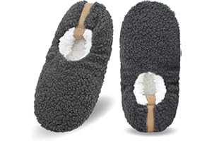DICUIRD Mens Slipper Socks With Non Skid Bottoms, Warm Slipper Socks With Grippers For Men, Fuzzy House Fabric Slippers