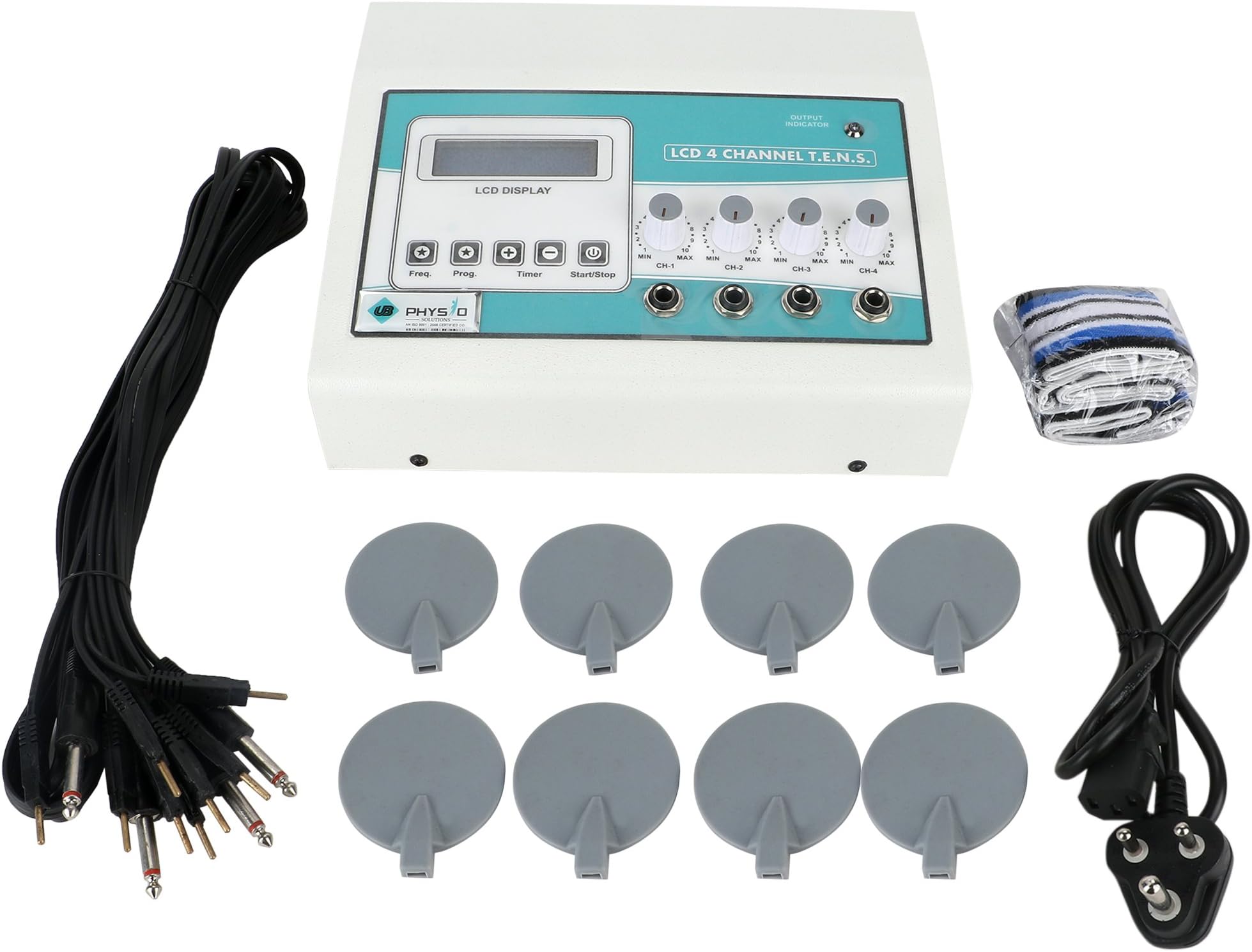 Ub Physio Solutions Ub_208 Electro Therapy Tens 4 Channel Lcd, Simple White