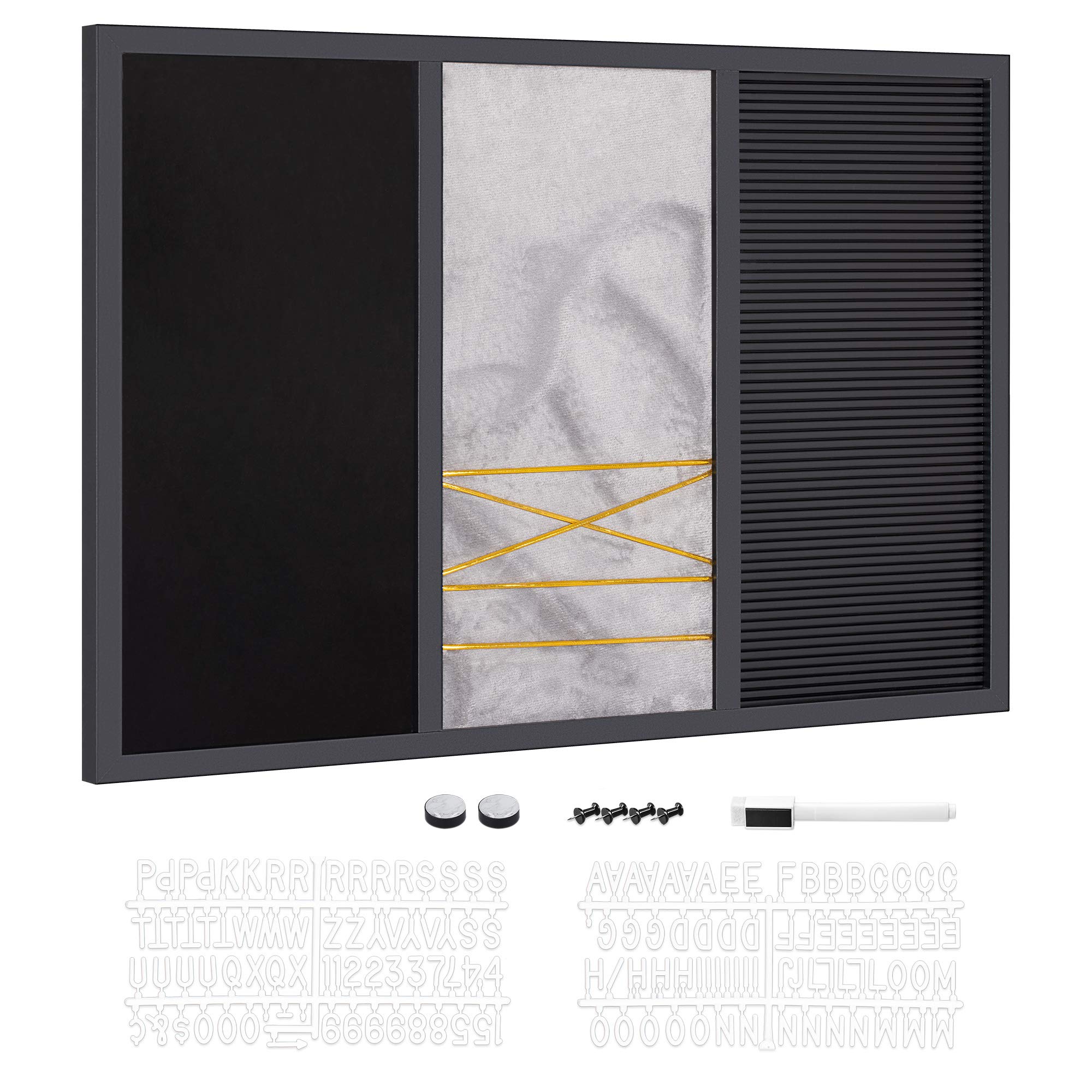 Navaris Combination Whiteboard - 40 x 60 cm Magnetic Dry-Wipe Combo Memo Notice Pin and Message Board for Wall - Weekly Organiser Board