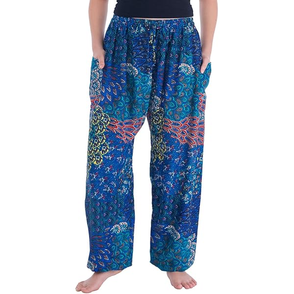 Lannaclothesdesign Palazzo Pants for Women Wide Leg Boho Harem Yoga Pants S M L XL Sizes (S, Grey Small Line Elephant, Length 36 inches) price in UAE | Amazon UAE