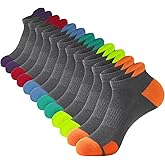 JOYNÉE Mens Ankle Athletic Low Cut Socks for Men Cushioned Running Sports Workout Tab Socks 6 Pairs