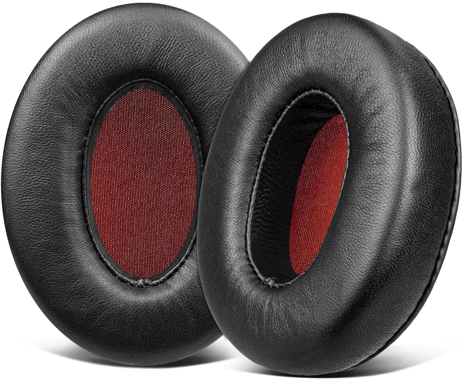 SOULWIT Lambskin Replacement Ear Pads for Sennheiser Momentum 1.0 Over/Around Ear Headphones, Ear Pads Cushions with Softer Lambskin, High-Density Noise Isolation Foam - Mo1 LS Black